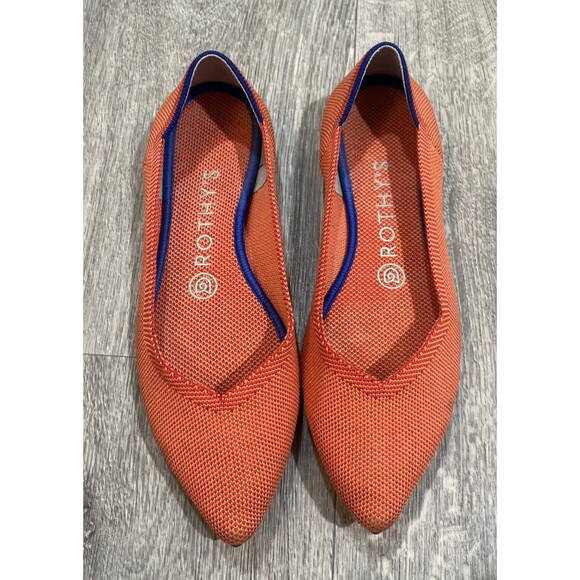 ROTHY'S Women's Slip-On Knit Flats Shoes The Point Orange Size 7.5 - Picture 1 of 9